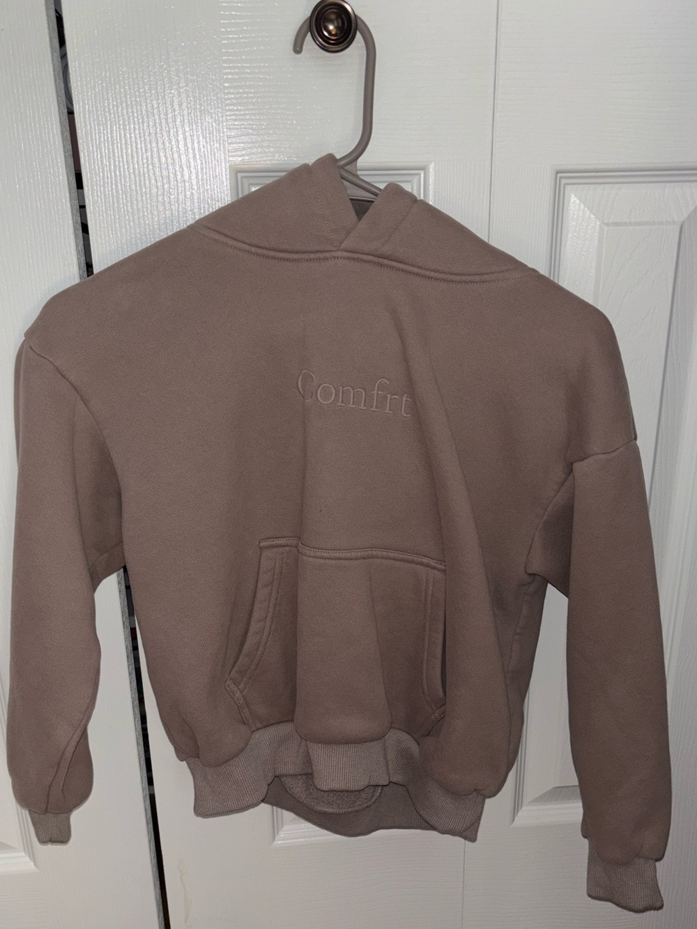 Comfort Embroidered Kids Hoodie - Taupe